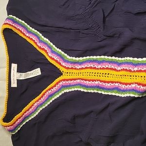 Nanette Lepore swim Peace Love Kaftan crochet coverup XS